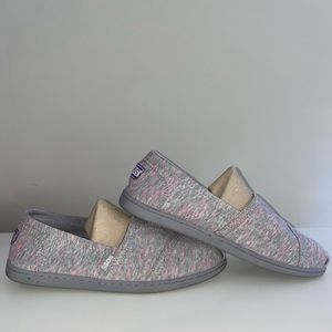 Bobs grey and pink slip ons